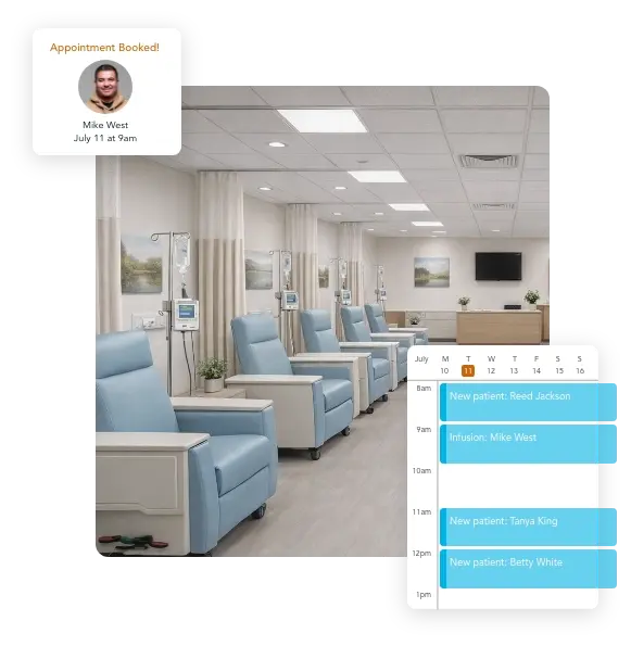 Chair-based infusion center scheduling software